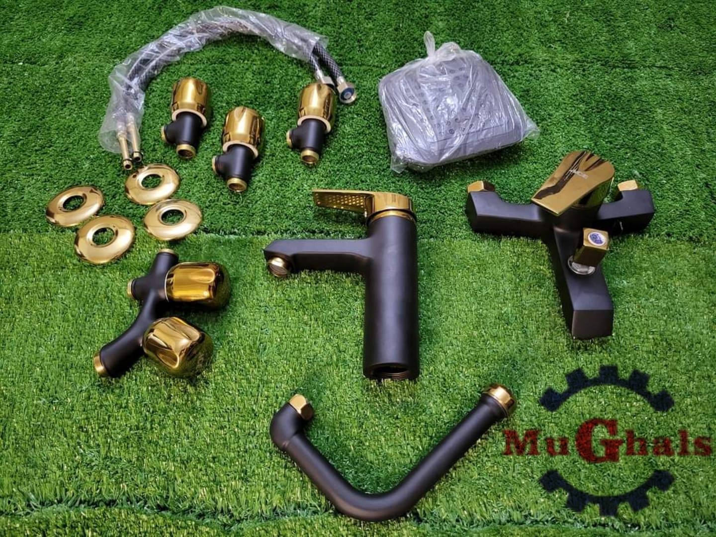 MuGhals Sanitary Liver Desire Black Gold Bathroom Set – Model L-114