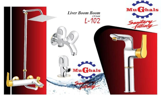 MuGhals Sanitary Liver Boom Boom CP Gold Shower Set – Model L-102