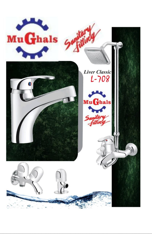 MuGhals Sanitary Fitting – Liver Classic Series (Model: L-708) | Chrome Bathroom Fittings in Pakistan