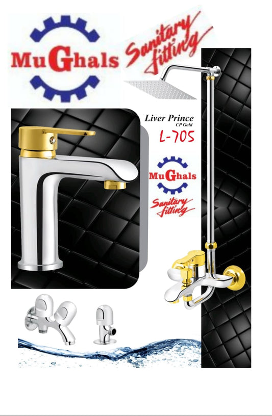 MuGhals Sanitary Liver Prince CP Gold Shower Set – Model L-705