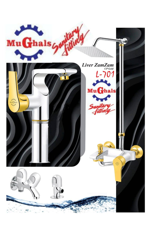 MuGhals Sanitary Fitting – Liver ZamZam Series (Model L-701)Finish: CP Gold